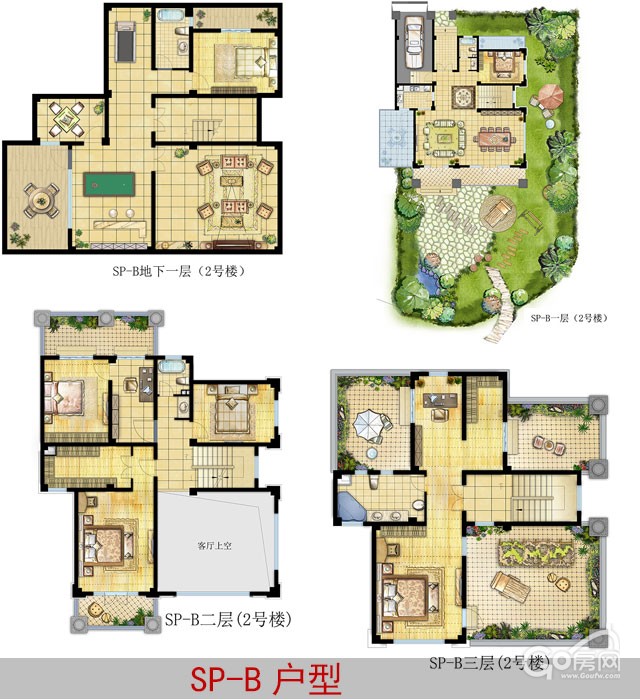 查看户型分布收藏户型优山美地花园sp---b总户型:6室3厅4卫建面: 488